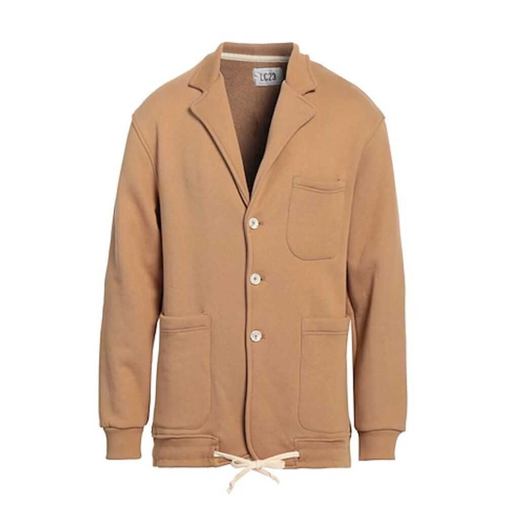 LC23 Handmade in Puglia Italy Camel Fleece Casual Blazer NWT Sz Large